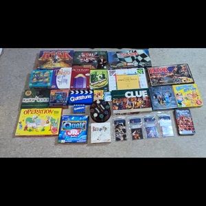 Variety of board games, card games and puzzles